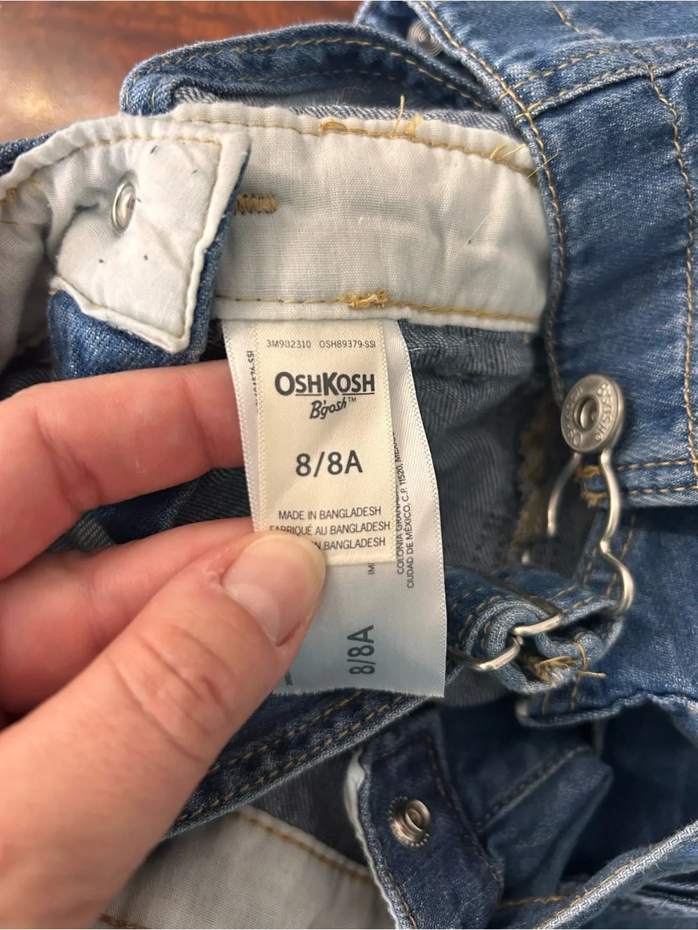 OshKosh B'gosh Little Girls Knit Denim skirt Belt Tie Front Girls Size 8/8A
